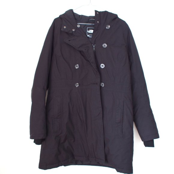 The North Face black double breasted down winter coat parka with hood - Picture 1 of 10